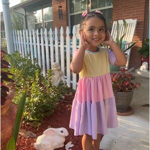 Colorful Tiered Kids Dress